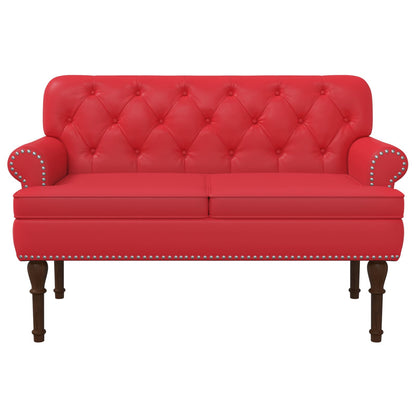 Loungebank met knopencomfort Rood 120 x 65 x 77 cm Kunstleer