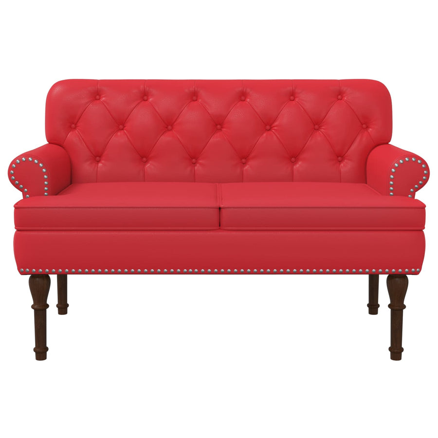 Loungebank met knopencomfort Rood 120 x 65 x 77 cm Kunstleer