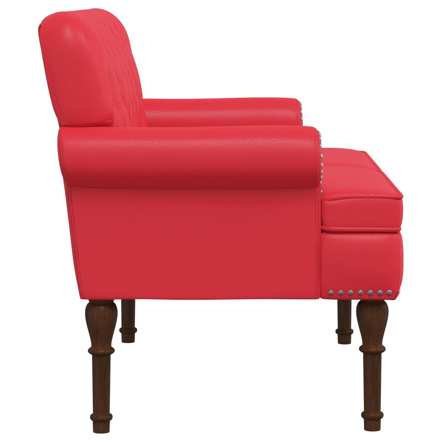 Loungebank met knopencomfort Rood 120 x 65 x 77 cm Kunstleer