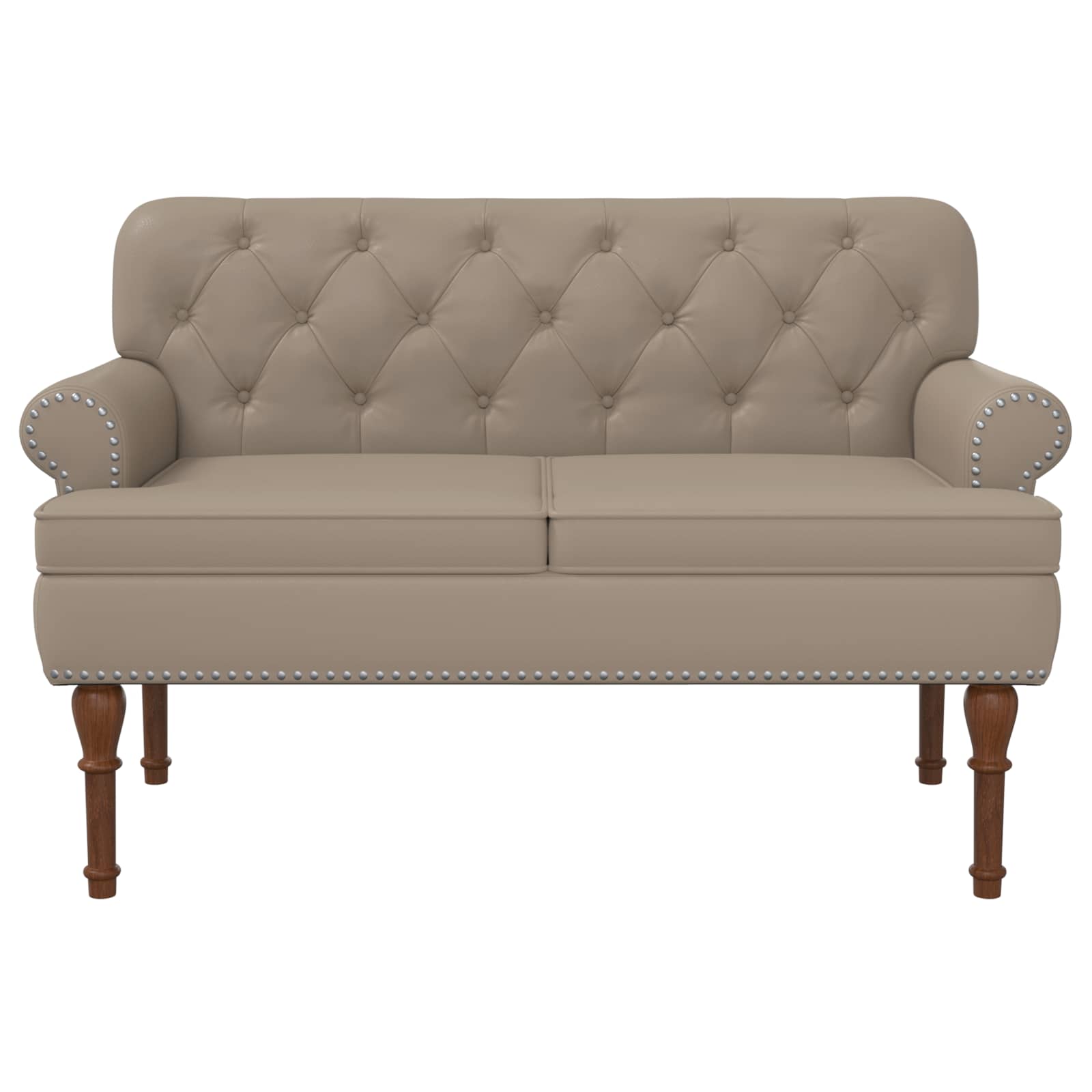Loungebank met knopencomfort Cappuccino 120 x 65 x 77 cm