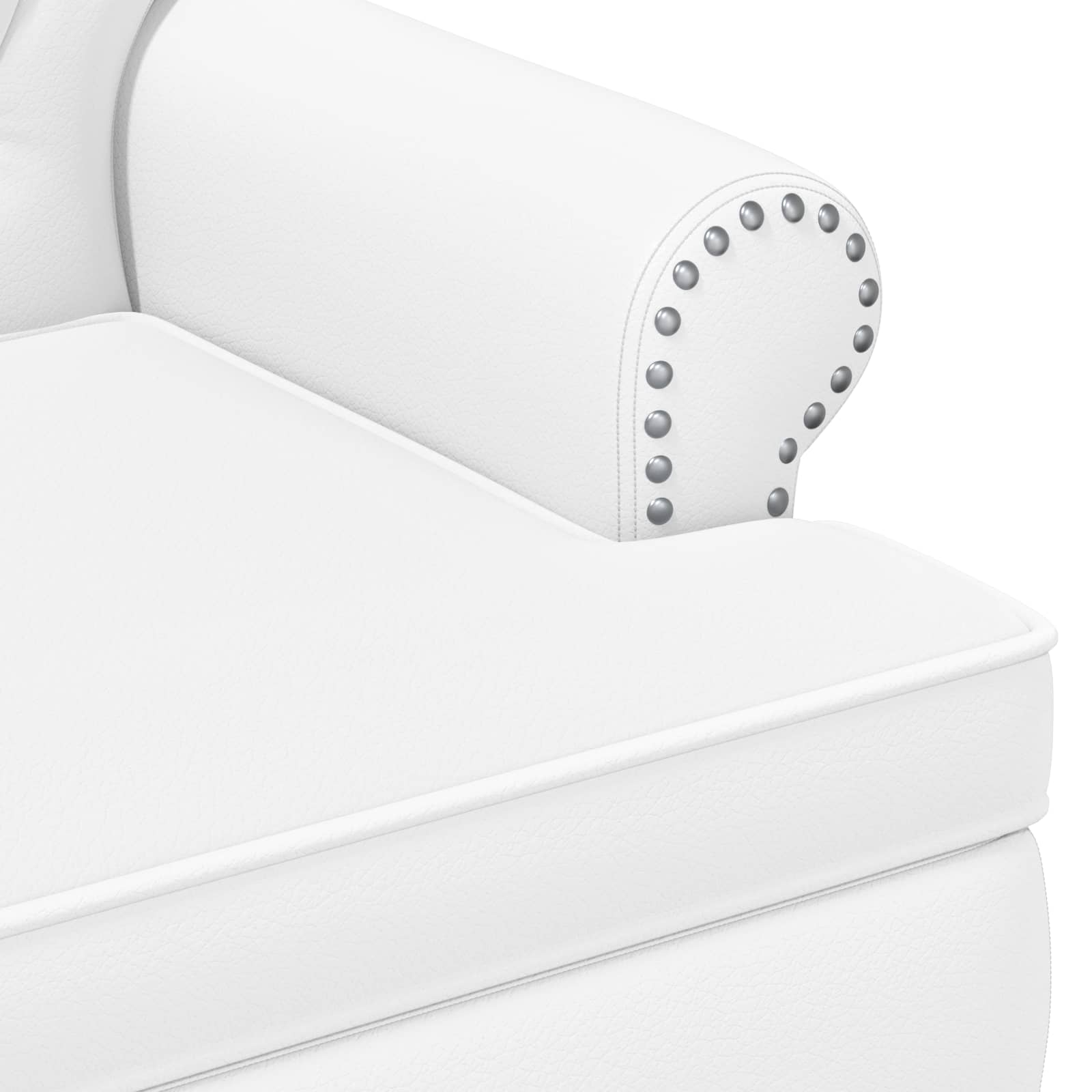 Loungebank met knopencomfort Wit 120 x 65 x 77 cm Kunstleer
