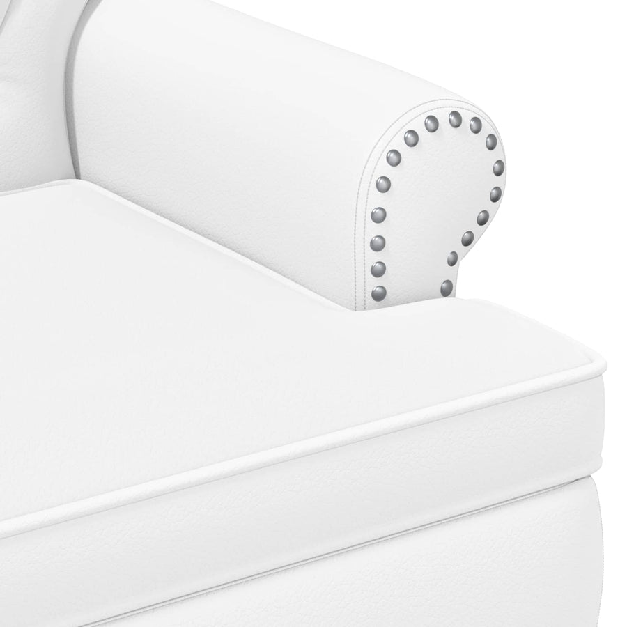 Loungebank met knopencomfort Wit 120 x 65 x 77 cm Kunstleer