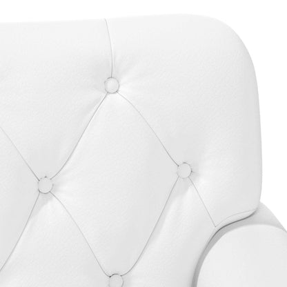Loungebank met knopencomfort Wit 120 x 65 x 77 cm Kunstleer