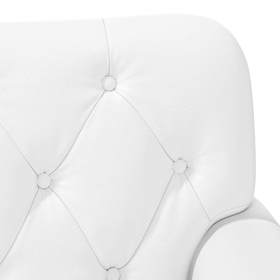 Loungebank met knopencomfort Wit 120 x 65 x 77 cm Kunstleer