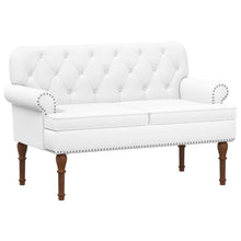 Loungebank met knopencomfort Wit 120 x 65 x 77 cm Kunstleer