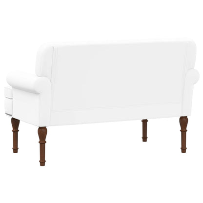 Loungebank met knopencomfort Wit 120 x 65 x 77 cm Kunstleer