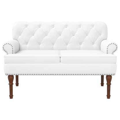 Loungebank met knopencomfort Wit 120 x 65 x 77 cm Kunstleer
