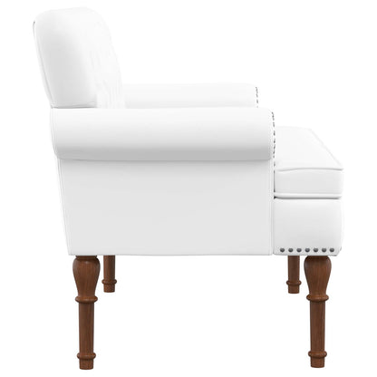 Loungebank met knopencomfort Wit 120 x 65 x 77 cm Kunstleer