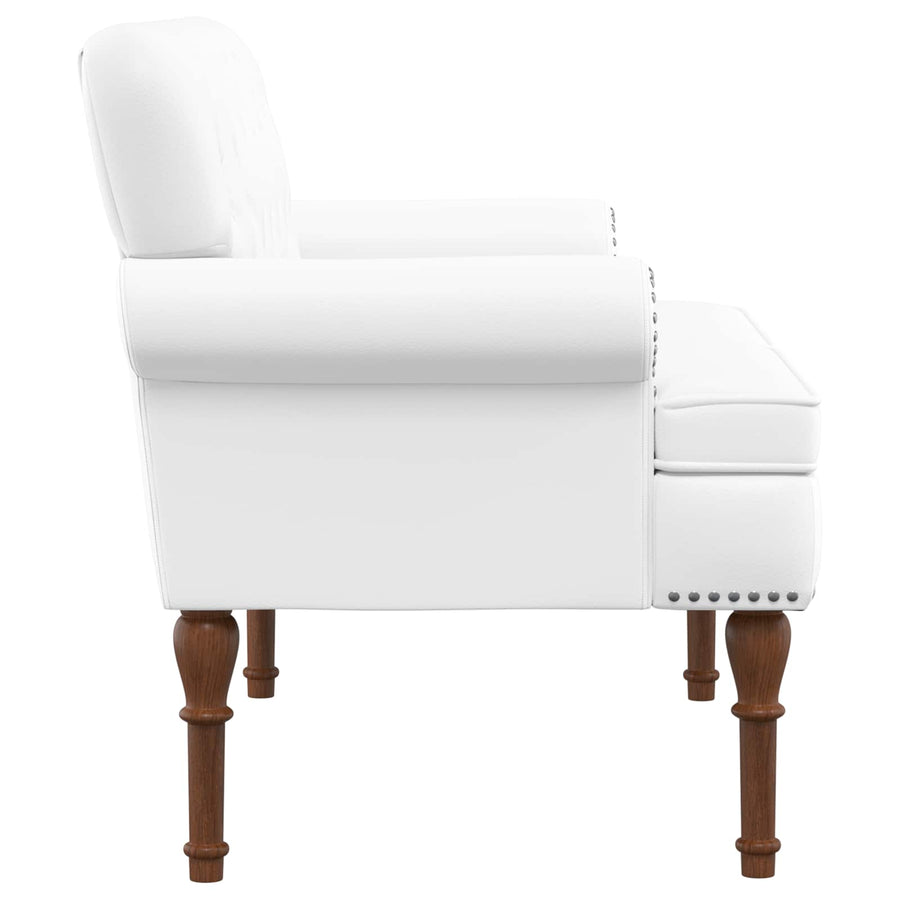 Loungebank met knopencomfort Wit 120 x 65 x 77 cm Kunstleer