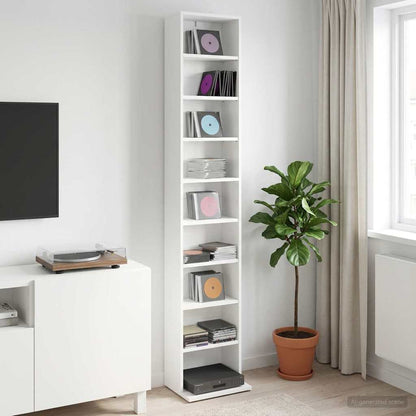 CD Kast Wit 33 x 23,5 x 175 cm Bewerkt hout