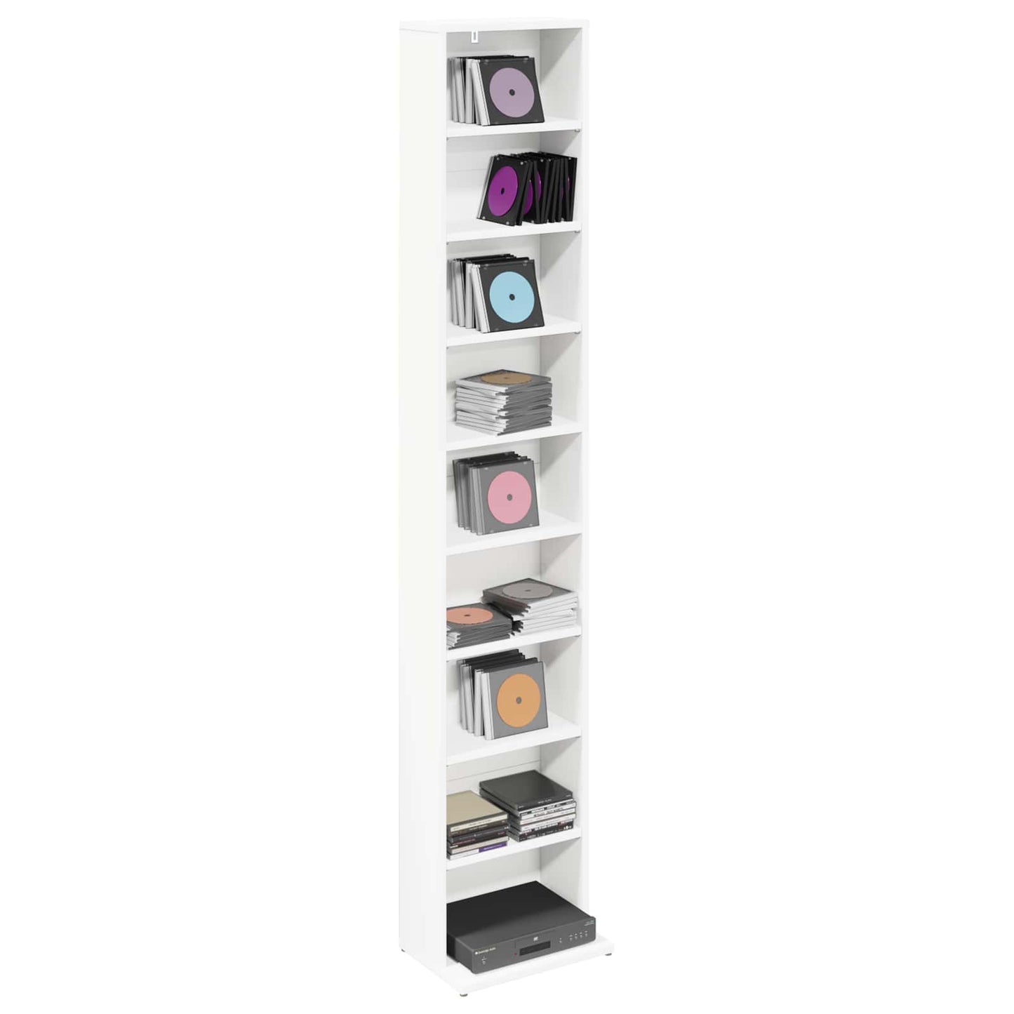 CD Kast Wit 33 x 23,5 x 175 cm Bewerkt hout