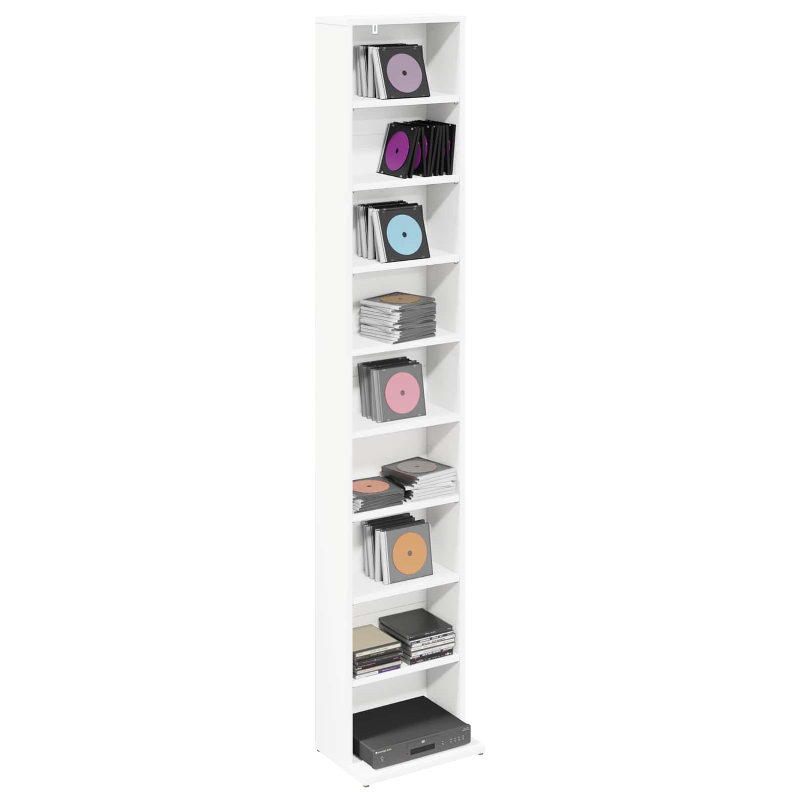 CD Kast Wit 33 x 23,5 x 175 cm Bewerkt hout
