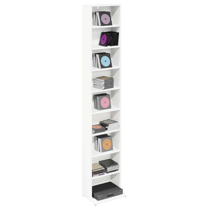 CD Kast Wit 33 x 23,5 x 175 cm Bewerkt hout
