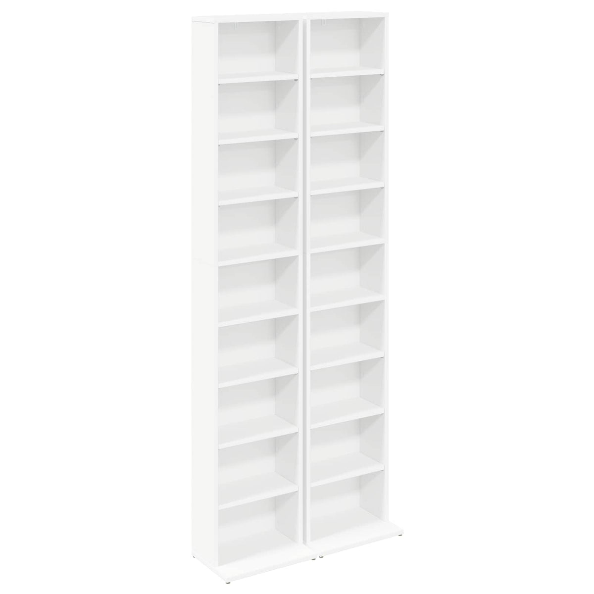 CD Kast 2 st Wit 33 x 23,5 x 175 cm Bewerkt hout