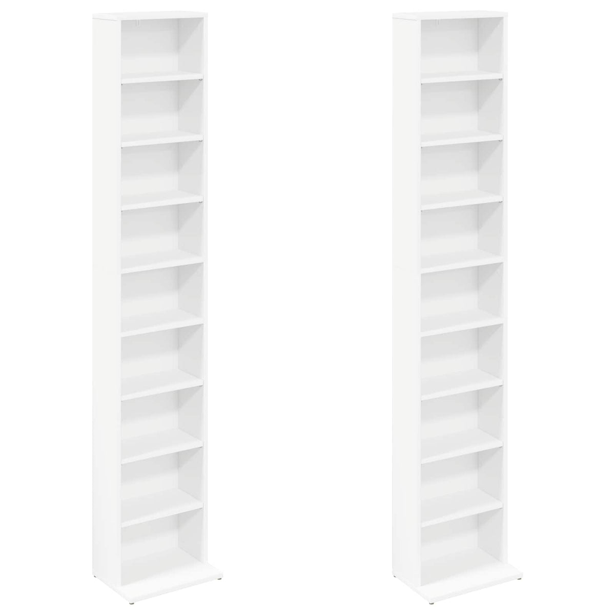 CD Kast 2 st Wit 33 x 23,5 x 175 cm Bewerkt hout