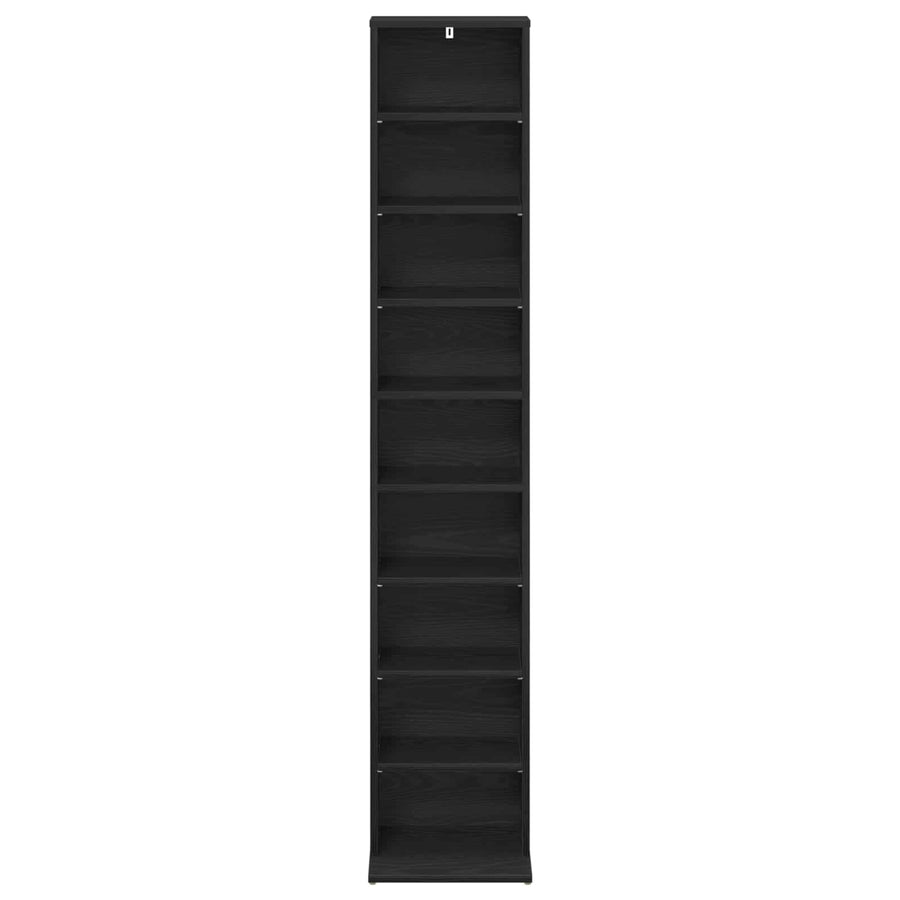 CD Kast Zwart eiken 33 x 23,5 x 175 cm Bewerkt hout