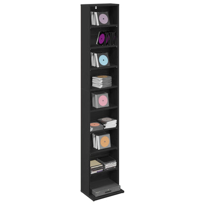 CD Kast Zwart eiken 33 x 23,5 x 175 cm Bewerkt hout