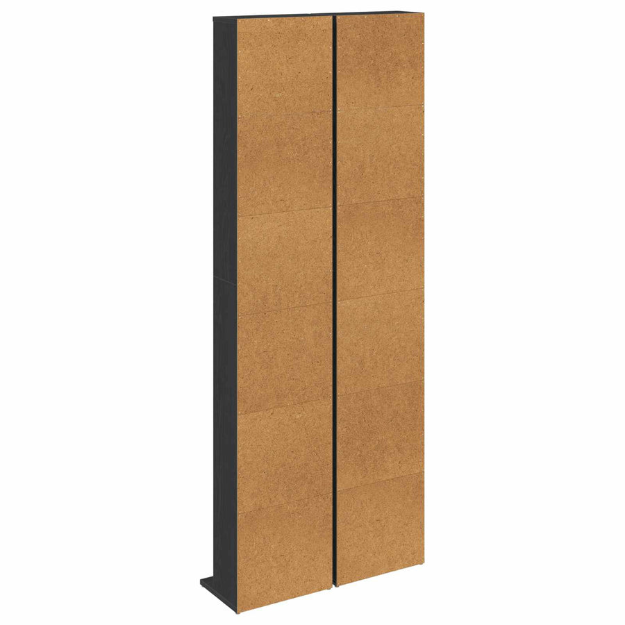 CD Kast 2 st Zwart eiken 33 x 23,5 x 175 cm Bewerkt hout