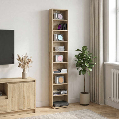 CD Kast Sonoma Eiken 33 x 23,5 x 175 cm Bewerkt hout