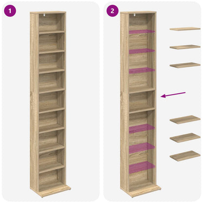 CD Kast Sonoma Eiken 33 x 23,5 x 175 cm Bewerkt hout