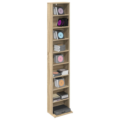 CD Kast Sonoma Eiken 33 x 23,5 x 175 cm Bewerkt hout
