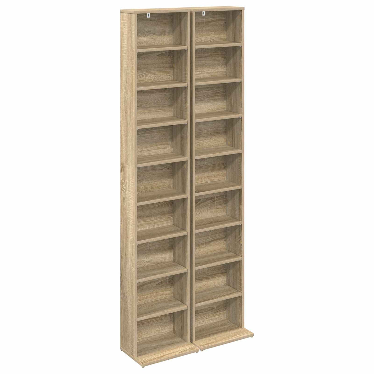 CD Kast 2 st Sonoma Eiken 33 x 23,5 x 175 cm Bewerkt hout