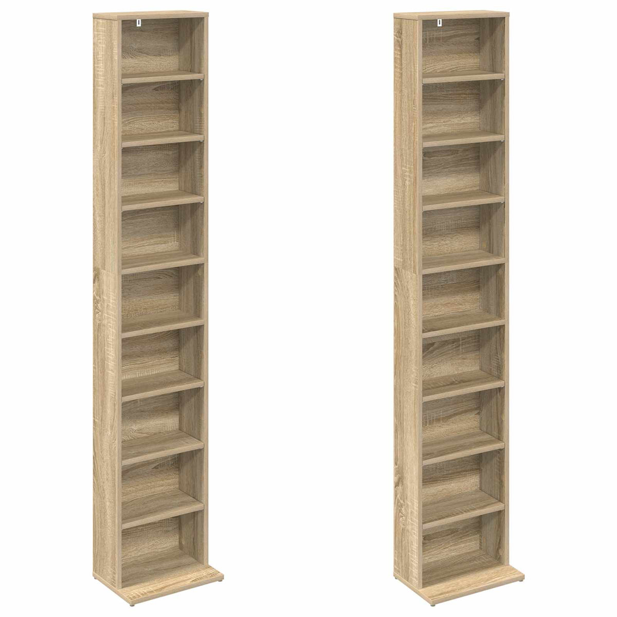 CD Kast 2 st Sonoma Eiken 33 x 23,5 x 175 cm Bewerkt hout