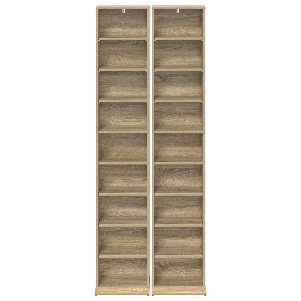 CD Kast 2 st Sonoma Eiken 33 x 23,5 x 175 cm Bewerkt hout