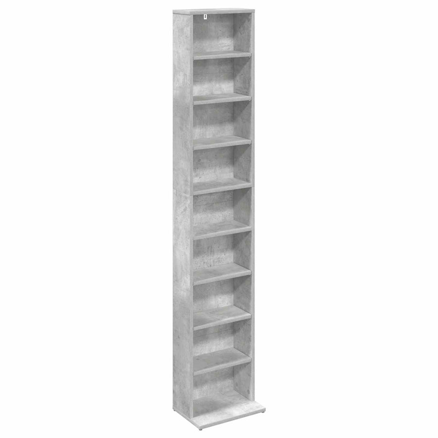 CD Kast Betongrijs 33 x 23,5 x 175 cm Bewerkt hout