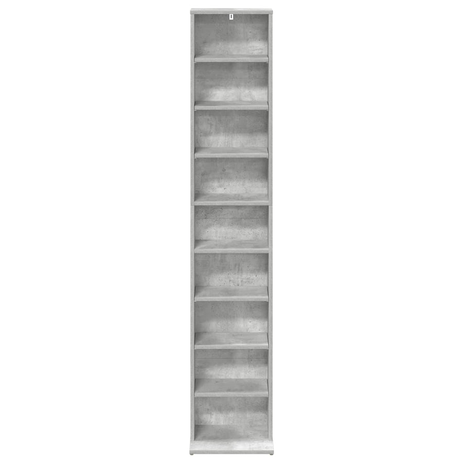 CD Kast Betongrijs 33 x 23,5 x 175 cm Bewerkt hout