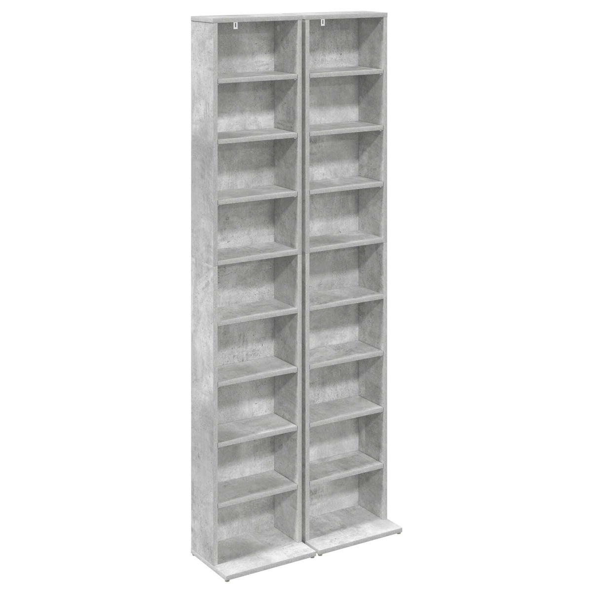 CD Kast 2 st Betongrijs 33 x 23,5 x 175 cm Bewerkt hout