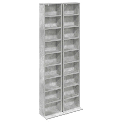 CD Kast 2 st Betongrijs 33 x 23,5 x 175 cm Bewerkt hout