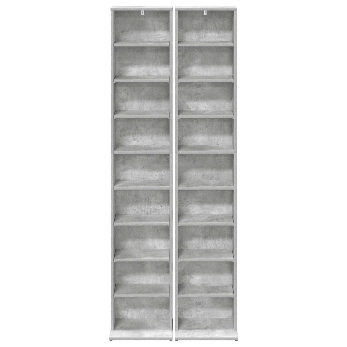 CD Kast 2 st Betongrijs 33 x 23,5 x 175 cm Bewerkt hout