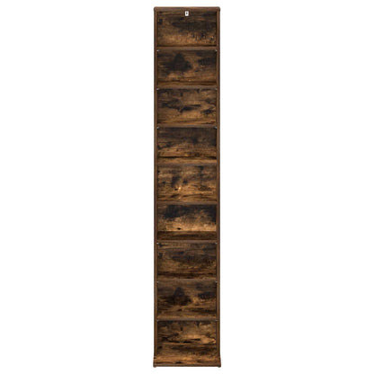 CD Kast Gerookt eiken 33 x 23,5 x 175 cm Bewerkt hout