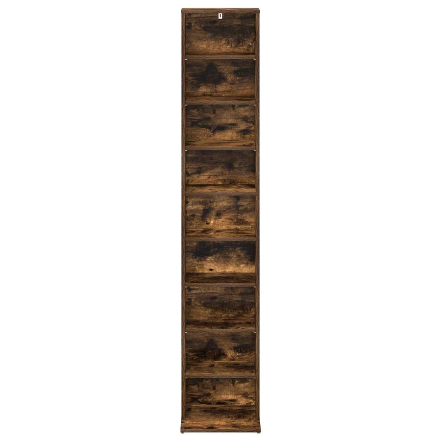 CD Kast Gerookt eiken 33 x 23,5 x 175 cm Bewerkt hout