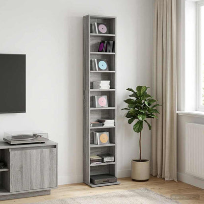CD Kast Grijs Sonoma 33 x 23,5 x 175 cm Bewerkt hout