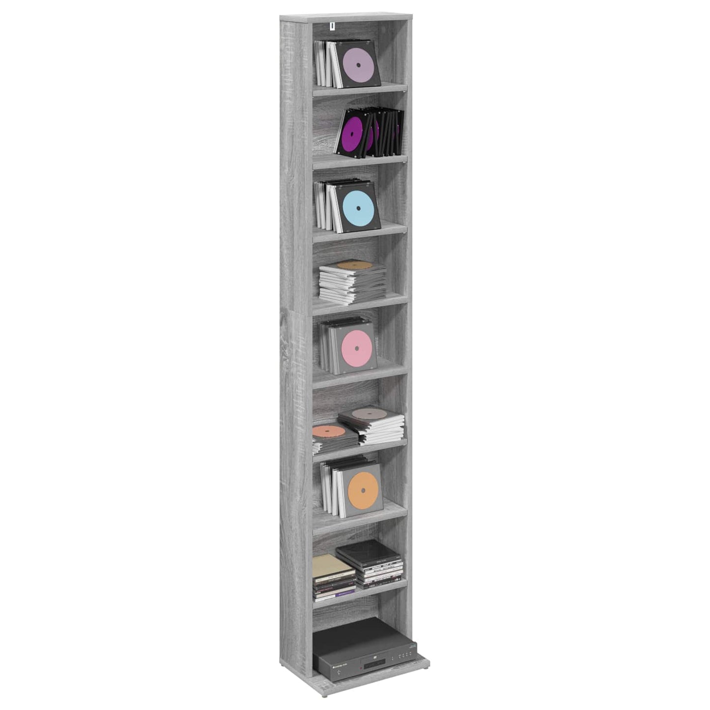 CD Kast Grijs Sonoma 33 x 23,5 x 175 cm Bewerkt hout