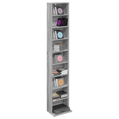 CD Kast Grijs Sonoma 33 x 23,5 x 175 cm Bewerkt hout
