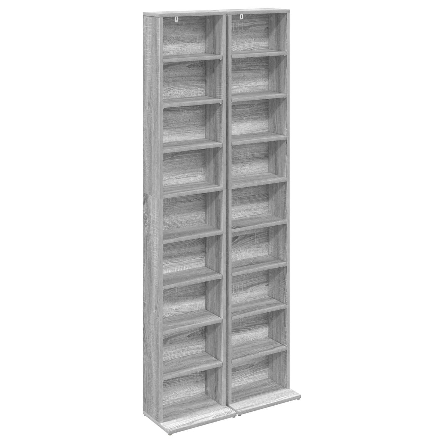 CD Kast 2 st Grijs Sonoma 33 x 23,5 x 175 cm Bewerkt hout