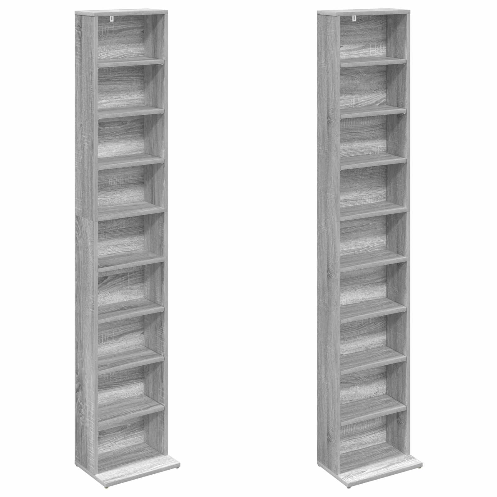 CD Kast 2 st Grijs Sonoma 33 x 23,5 x 175 cm Bewerkt hout