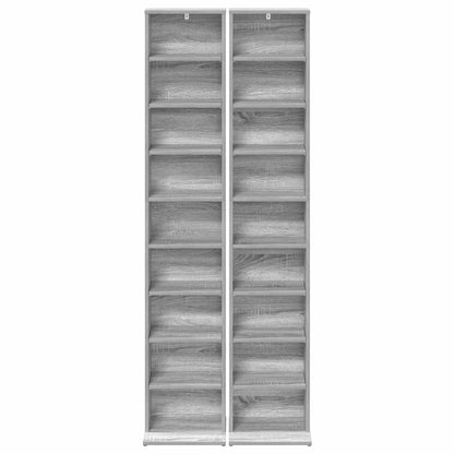 CD Kast 2 st Grijs Sonoma 33 x 23,5 x 175 cm Bewerkt hout