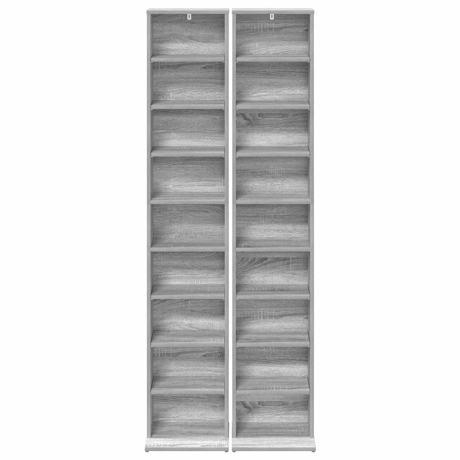 CD Kast 2 st Grijs Sonoma 33 x 23,5 x 175 cm Bewerkt hout
