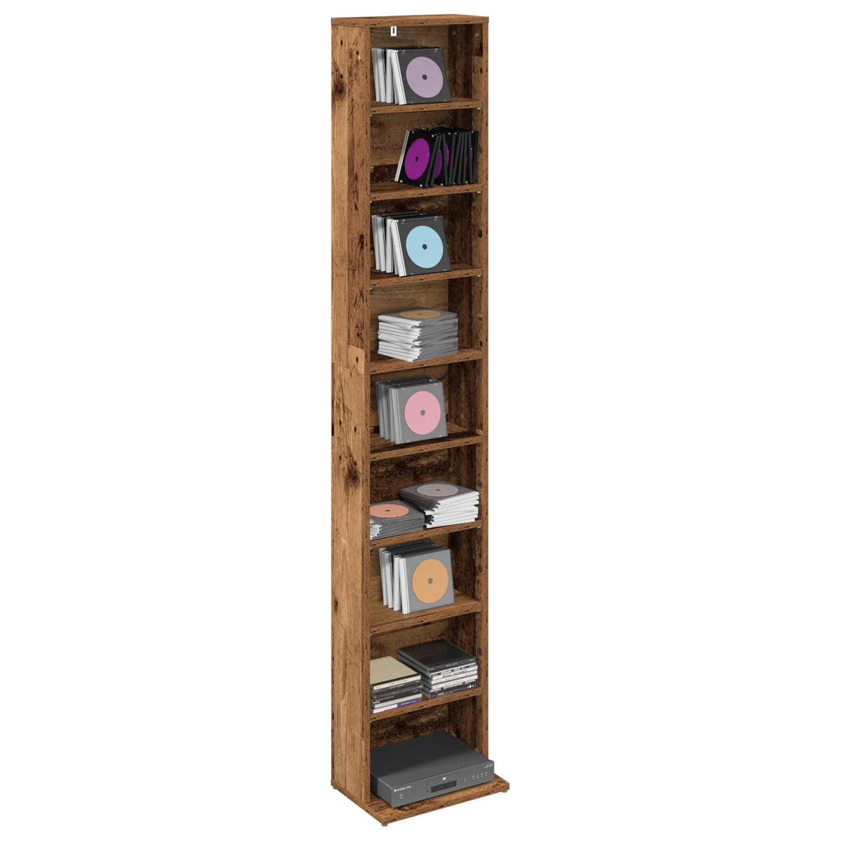 CD Kast Oud hout 33 x 23,5 x 175 cm Bewerkt hout