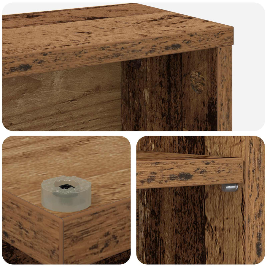 CD Kast 2 st Oud hout 33 x 23,5 x 175 cm Bewerkt hout