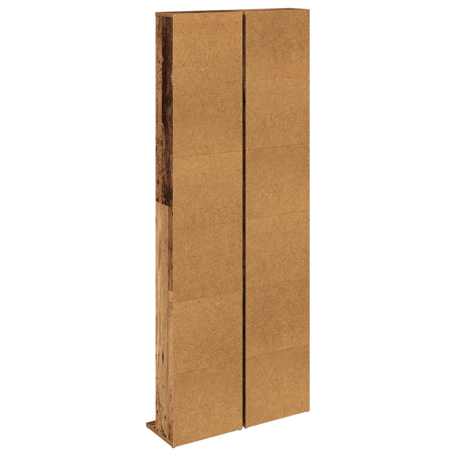 CD Kast 2 st Oud hout 33 x 23,5 x 175 cm Bewerkt hout