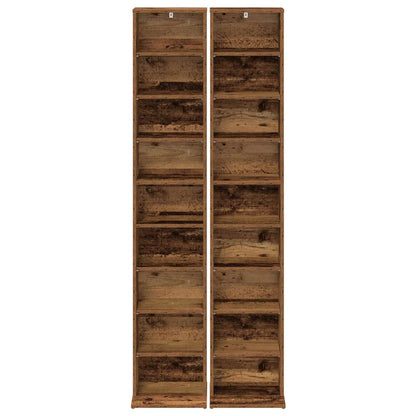 CD Kast 2 st Oud hout 33 x 23,5 x 175 cm Bewerkt hout