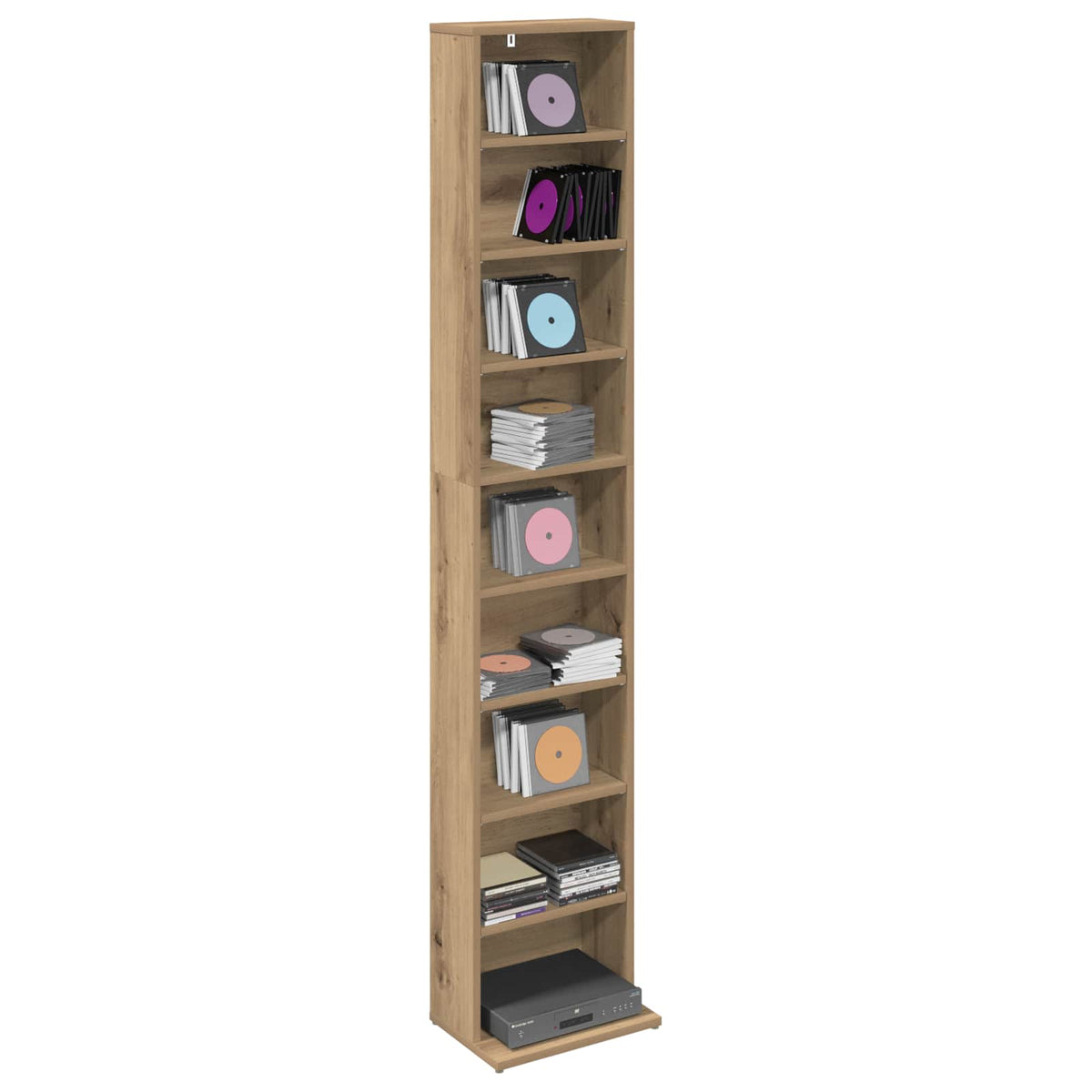 CD Kast Artisanaal eiken 33 x 23,5 x 175 cm Bewerkt hout
