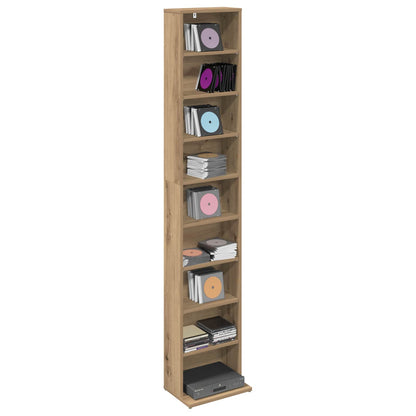 CD Kast Artisanaal eiken 33 x 23,5 x 175 cm Bewerkt hout