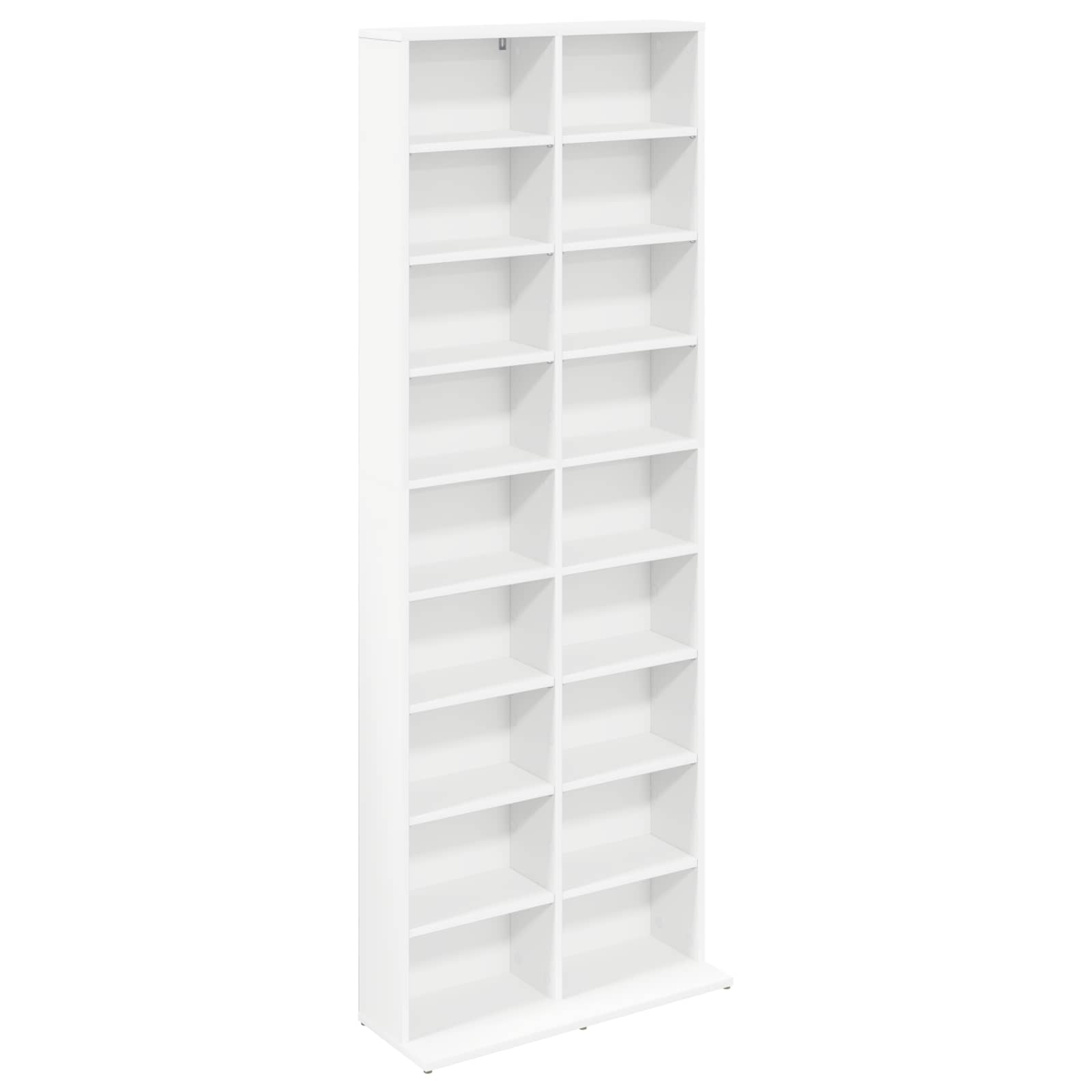 CD Kast Wit 65 x 23,5 x 175 cm Bewerkt hout