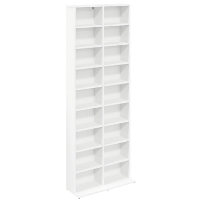 CD Kast Wit 65 x 23,5 x 175 cm Bewerkt hout
